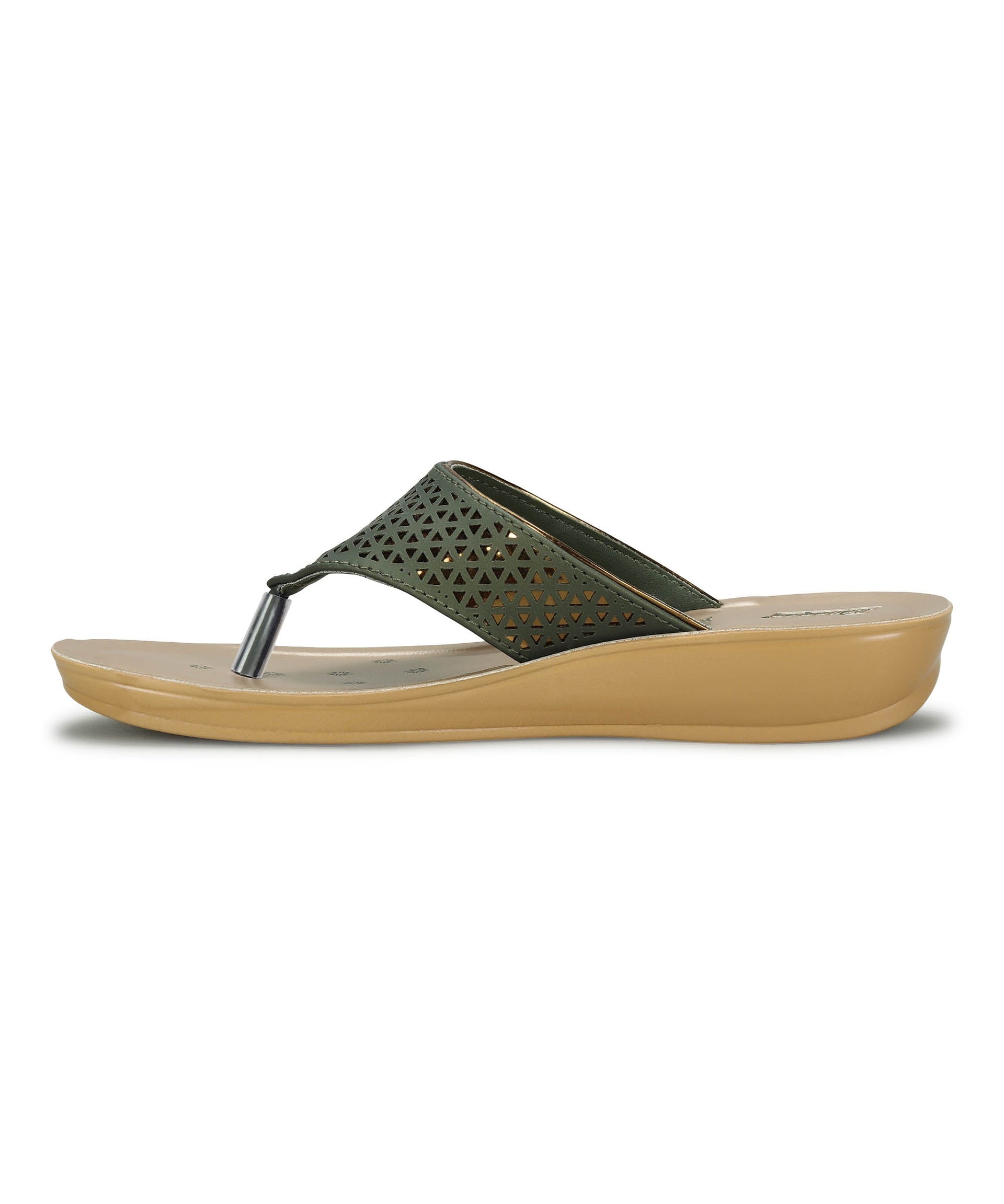 Paragon Women&#39;s Slip On Flat Pista Green Sandals | Durable Dailywear Sandals