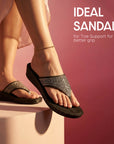 Paragon PUK7036L_BLK Women Fashion Wedges | Lightweight Slip-On Slippers with Cushioned Footbed & Strong Grip Sole