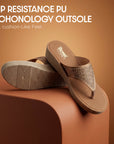 Paragon PUK7036L_TAN Women Fashion Wedges | Lightweight Slip-On Slippers with Cushioned Footbed & Strong Grip Sole