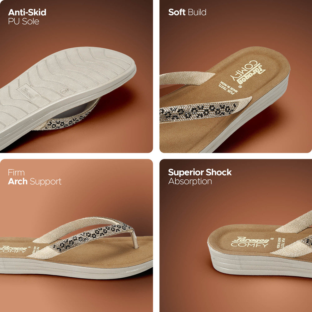 Paragon Women’s Slip-On Flat Sandals | Lightweight Sandals with Cushioned Footbed &amp; Strong Grip Sole