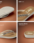 Paragon Women’s Slip-On Flat Sandals | Lightweight Sandals with Cushioned Footbed & Strong Grip Sole