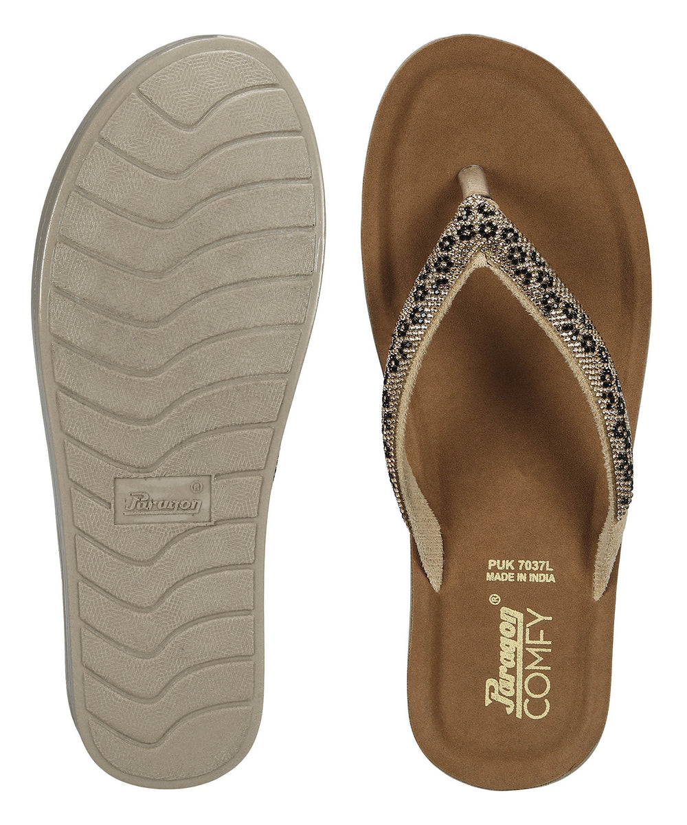 Paragon Women’s Slip-On Flat Sandals | Lightweight Sandals with Cushioned Footbed &amp; Strong Grip Sole
