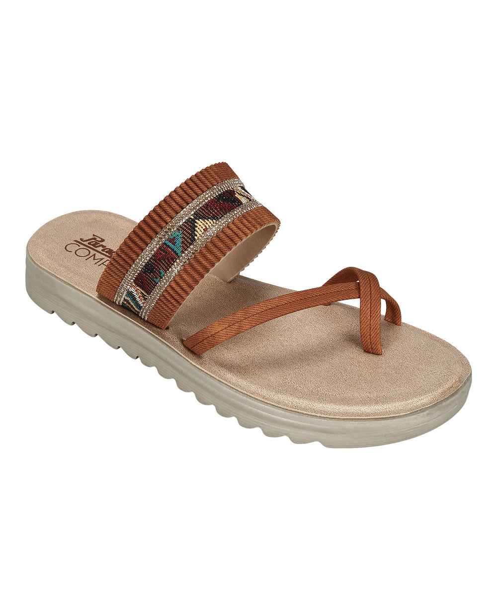 Paragon Women’s Slip-On Flat Sandals | Lightweight Sandals with Cushioned Footbed &amp; Strong Grip Sole