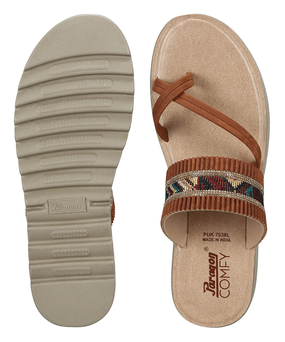 Paragon Women’s Slip-On Flat Sandals | Lightweight Sandals with Cushioned Footbed &amp; Strong Grip Sole