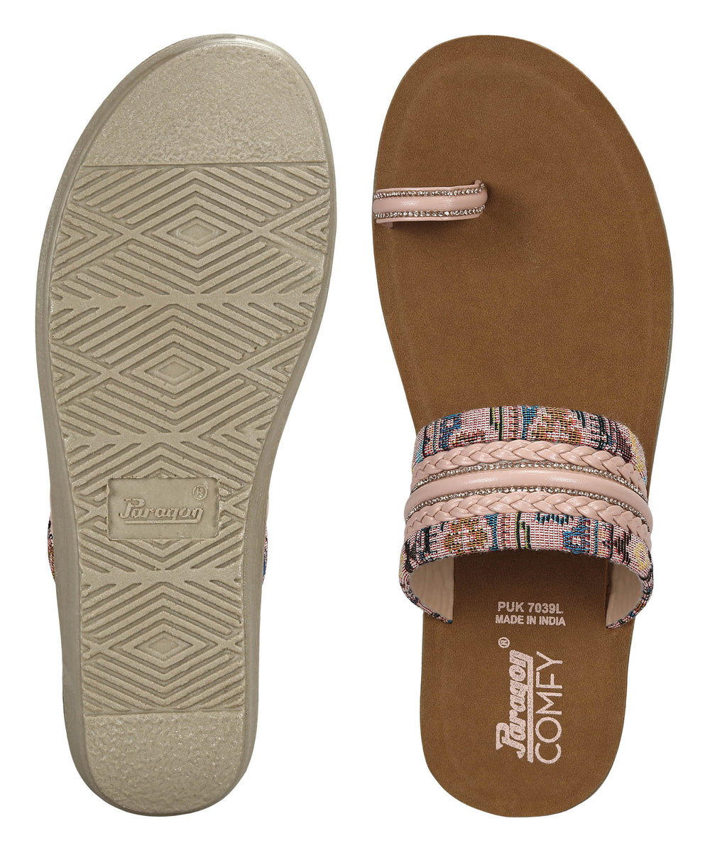 Paragon Women’s Slip-On Flat Sandals | Lightweight Sandals with Cushioned Footbed &amp; Strong Grip Sole