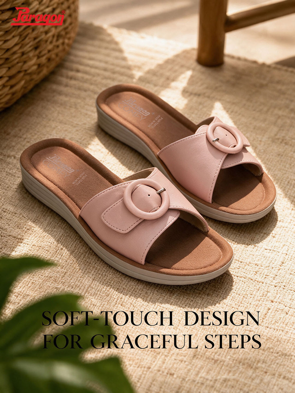 Paragon Women Flat Sandals Comfortable Wide Strap Stylish for Daily Use