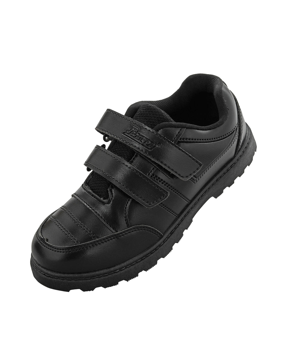 Paragon Velcro Black School Shoes for Boys | Comfortable Soft Cushion Sole
