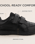 Paragon Velcro Black School Shoes for Boys | Comfortable Soft Cushion Sole