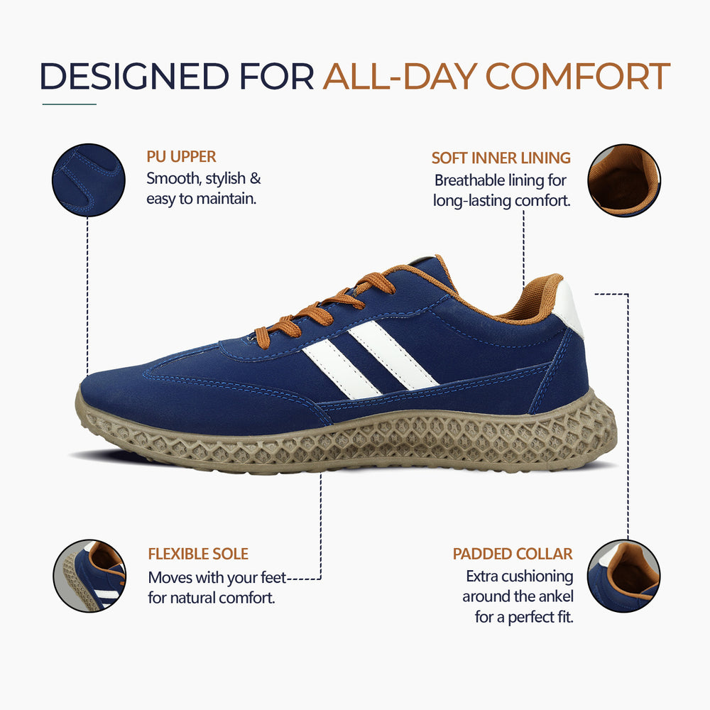 Paragon Men's Casual Lace-Up Shoes | Extra Soft Cushion | Ankle Padding