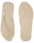 Women's Cream Rubber Based Flip Flops