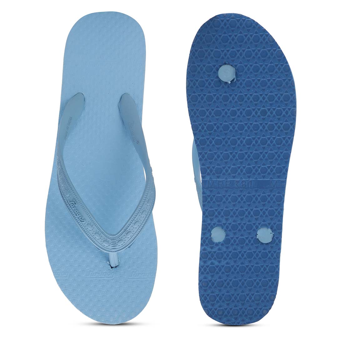 Women&#39;s Sky Blue Rubber Based Flip Flops