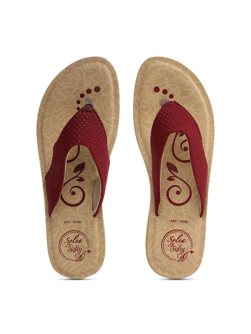 Women's Solea Maroon Flip Flops