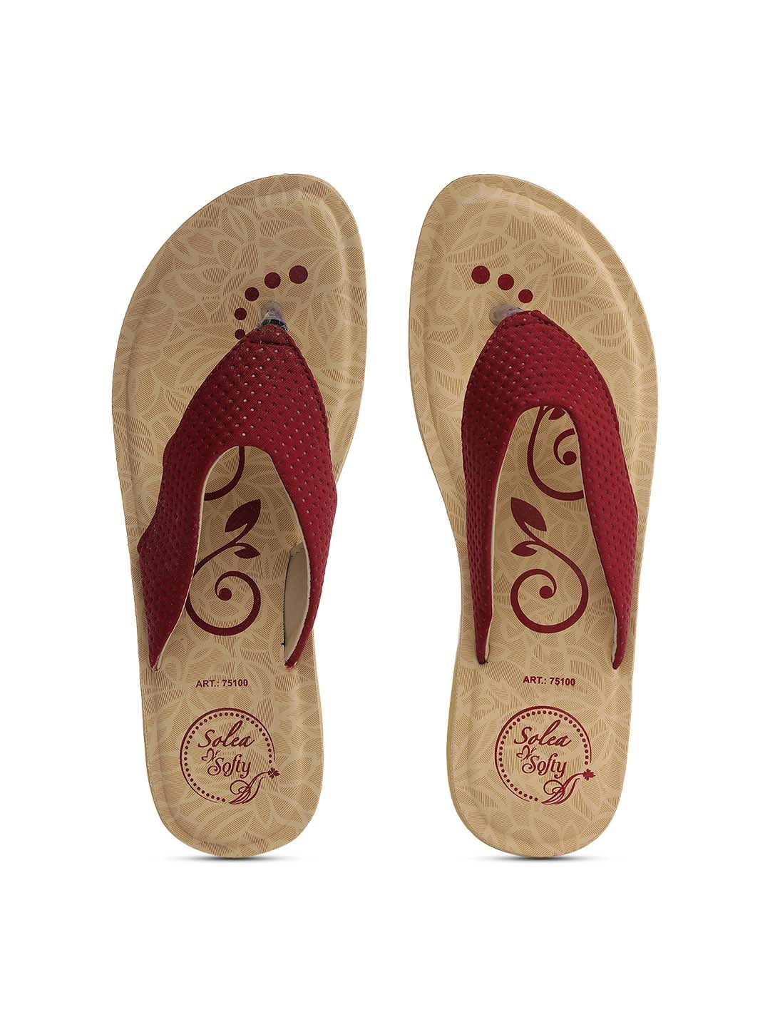 Women&#39;s Solea Maroon Flip Flops