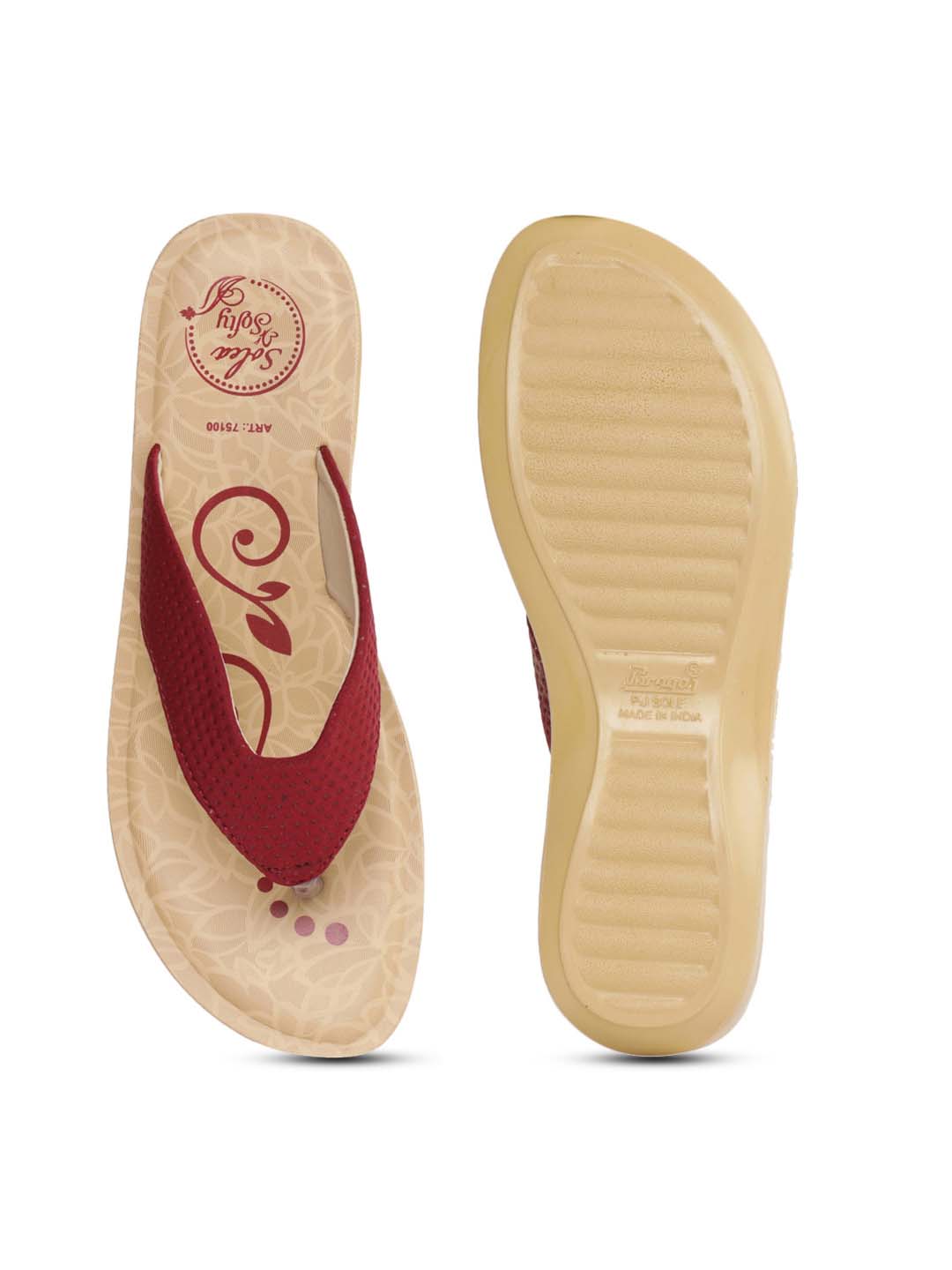 Women&#39;s Solea Maroon Flip Flops