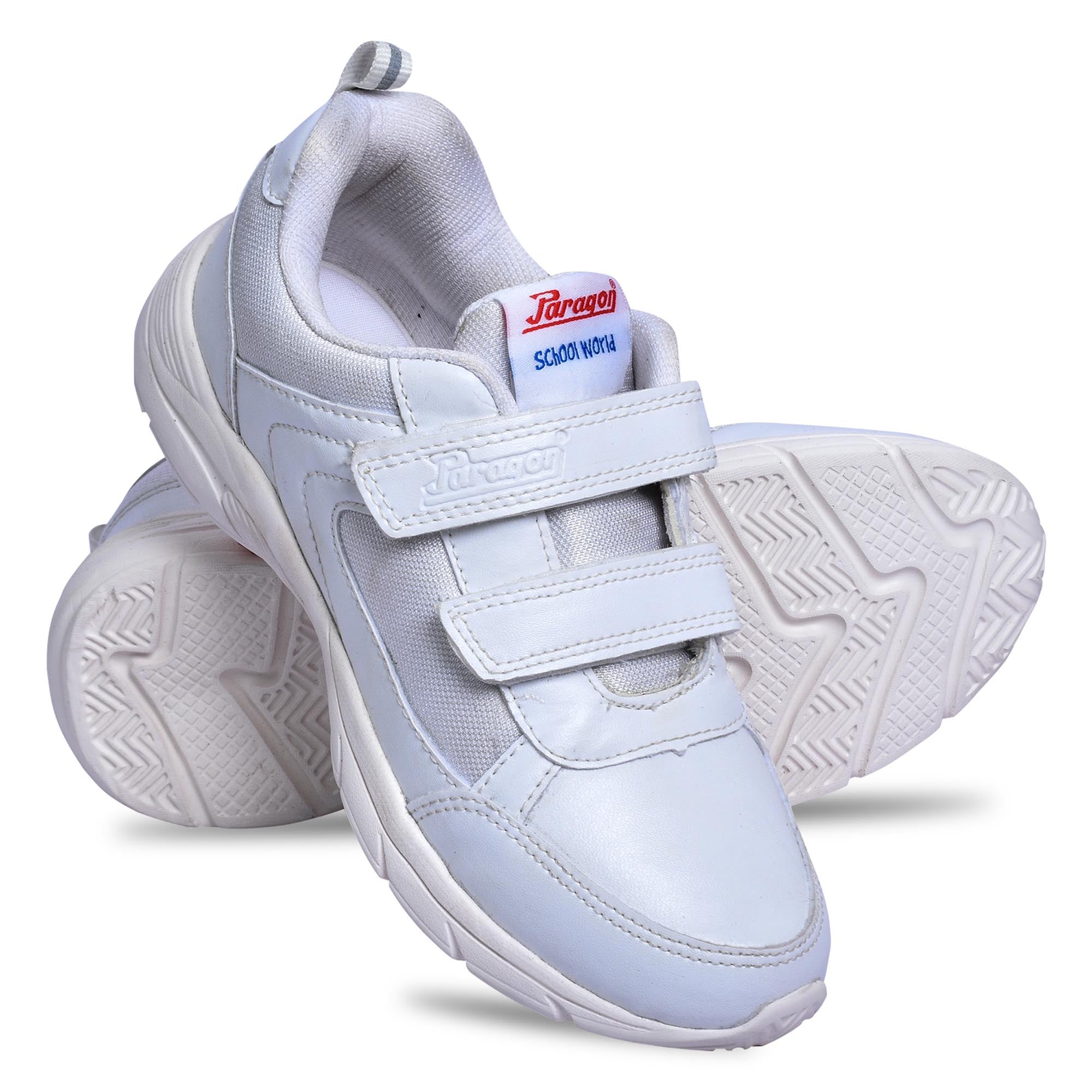Paragon FBK0774B Kids Boys Girls School Shoes Comfortable Cushioned Soles | Durable | Daily &amp; Occasion wear White