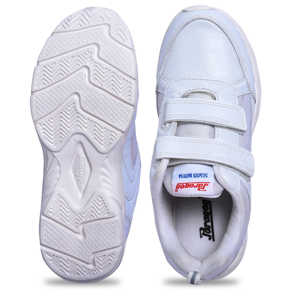 Paragon FBK0774K Kids Boys Girls School Shoes Comfortable Cushioned Soles | Durable | Daily &amp; Occasion wear White