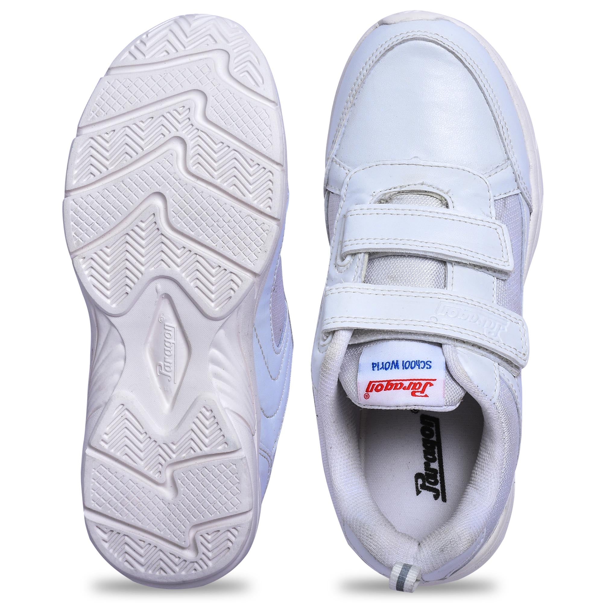 Paragon FBK0774B Kids Boys Girls School Shoes Comfortable Cushioned Soles | Durable | Daily &amp; Occasion wear White