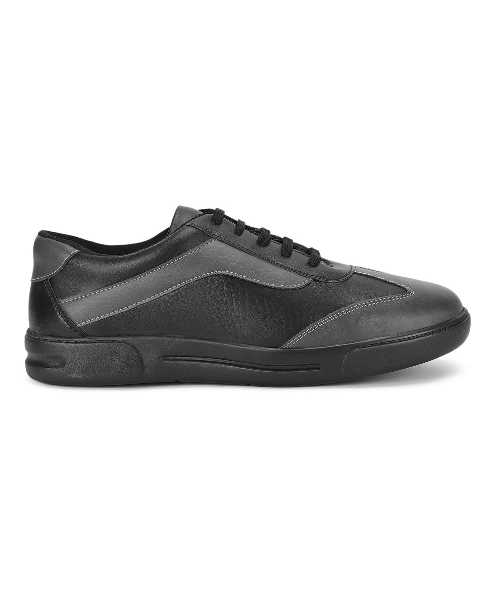 Paragon K1012G Men Casual Shoes | Stylish Walking Outdoor Shoes for Everyday Wear | Smart &amp; Trendy Design  | Comfortable Cushioned Soles Black-Dark Grey