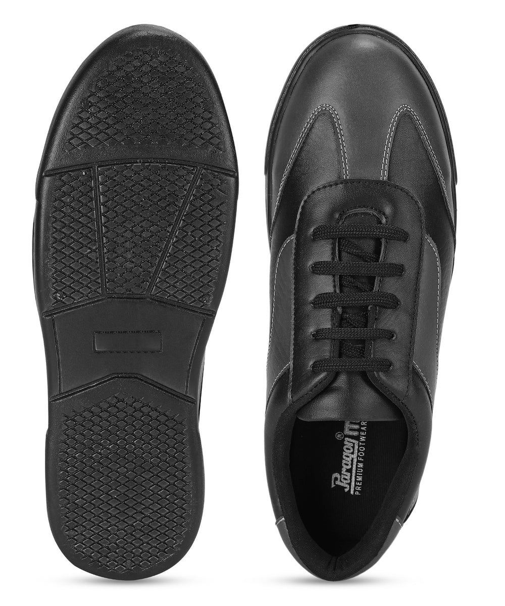 Paragon K1012G Men Casual Shoes | Stylish Walking Outdoor Shoes for Everyday Wear | Smart &amp; Trendy Design  | Comfortable Cushioned Soles Black-Dark Grey