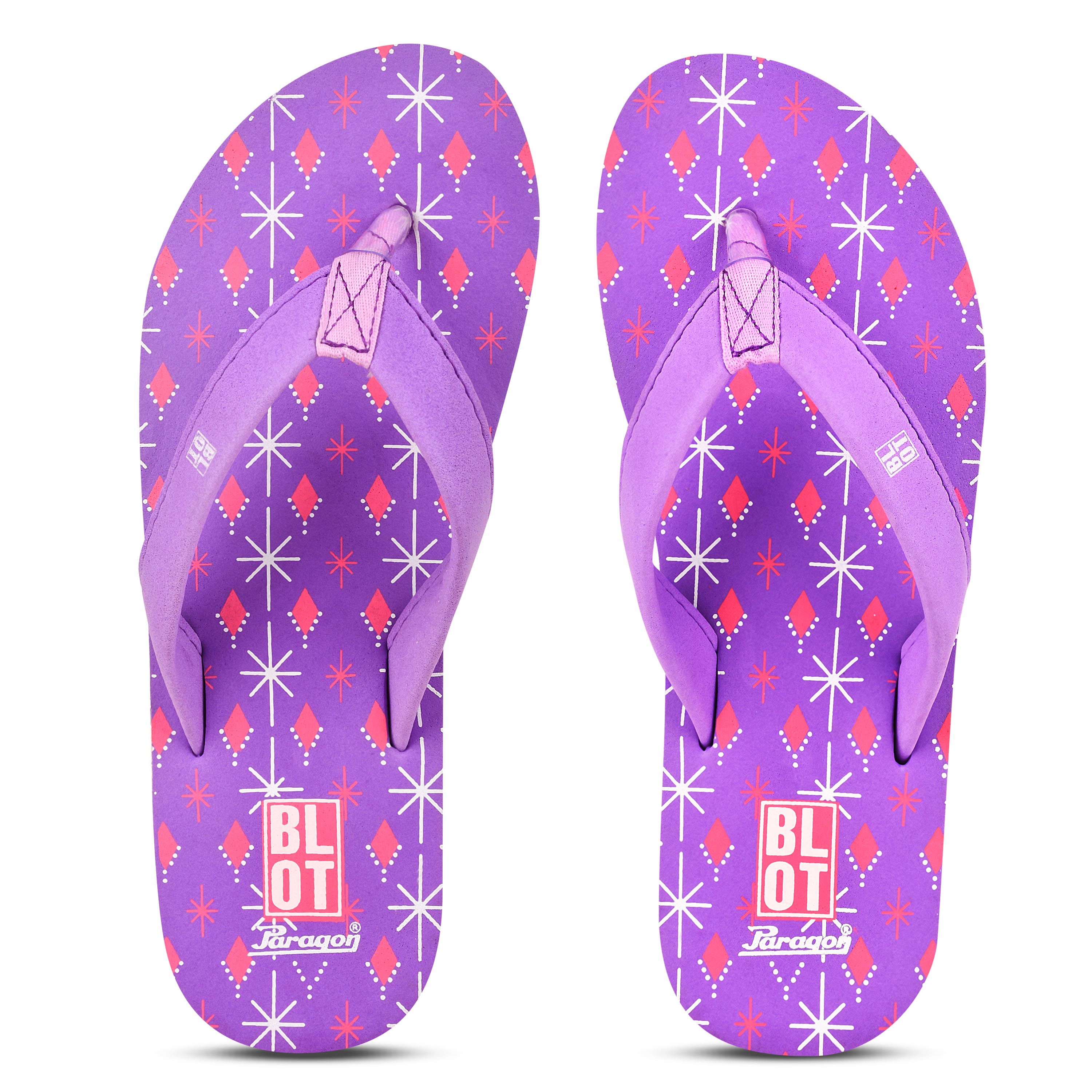 Paragon Bolt Purple Lightweight Flip Flops for Women