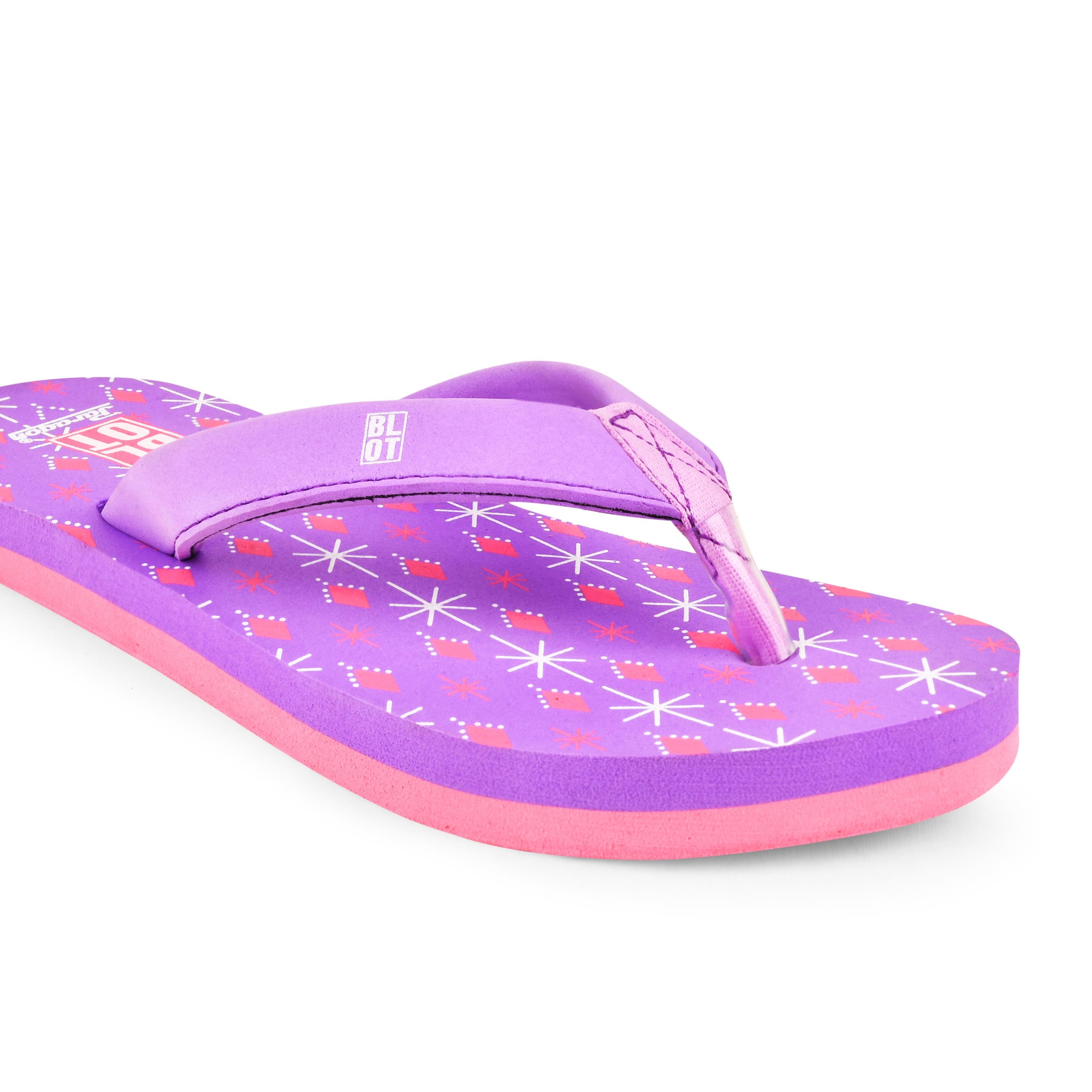 Paragon Bolt Purple Lightweight Flip Flops for Women