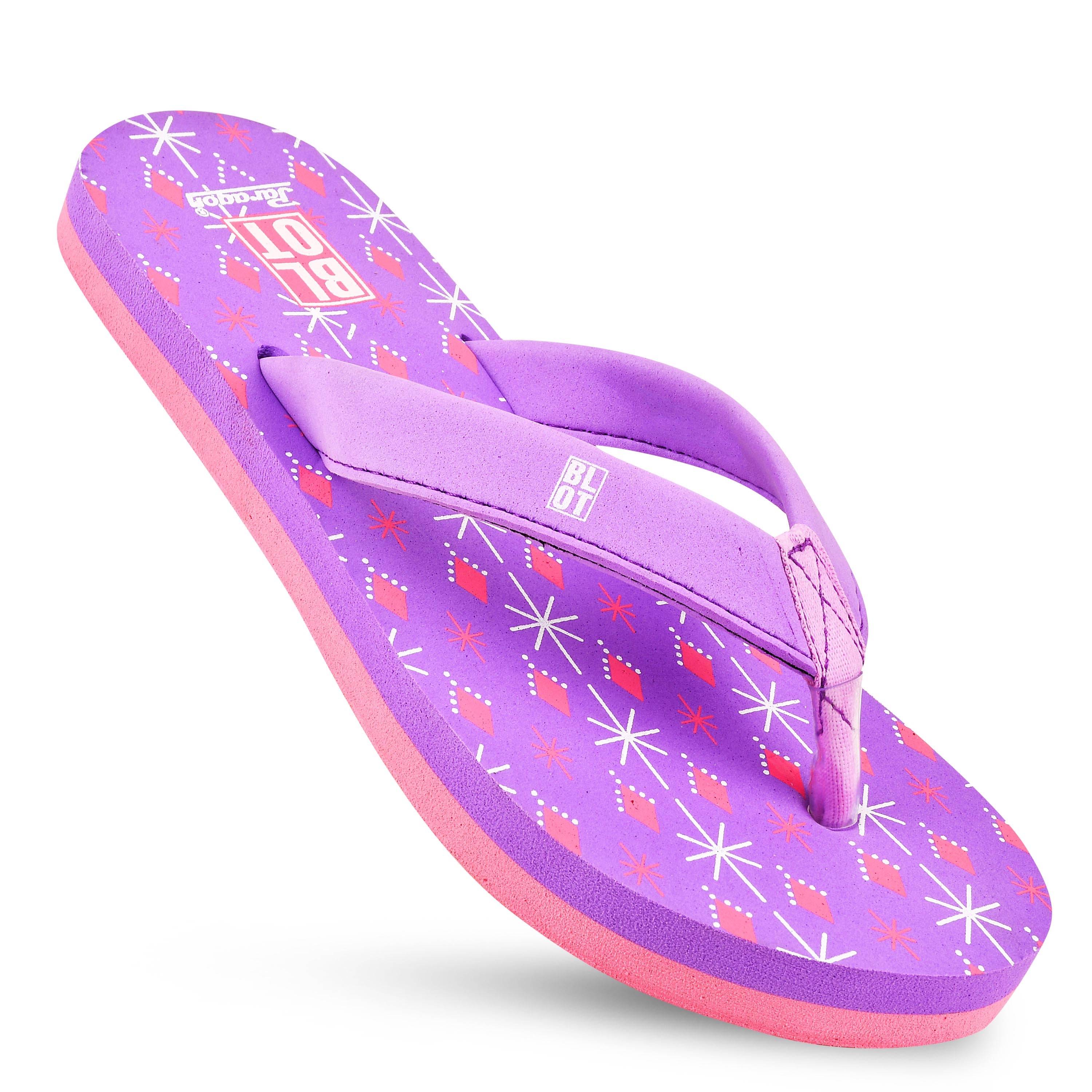 Paragon Bolt Purple Lightweight Flip Flops for Women