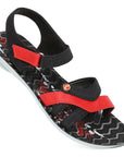 Women's Black-Red Mascara Sandals -(PU5006L_BKR)