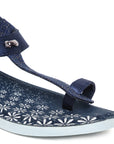 Women's Blue Mascara Sandals -(PU5008L_BLU)