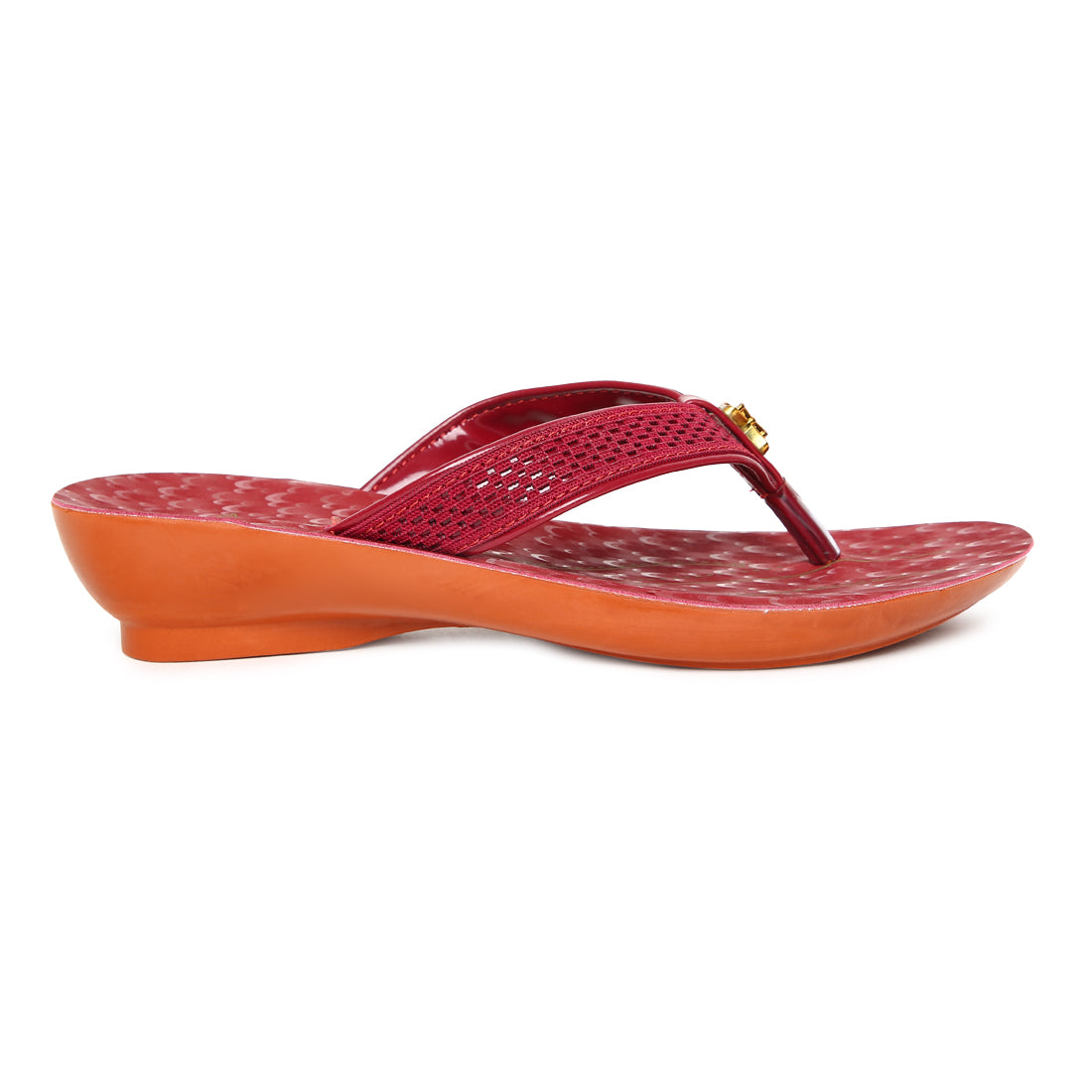 Women's Maroon Rexine / Fabric Mascara Sandals – Paragon Footwear