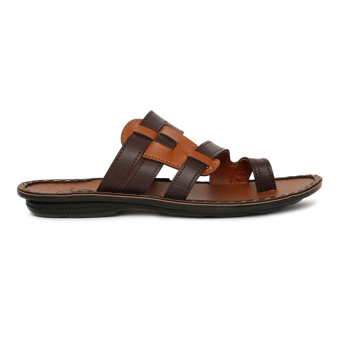 Paragon Vertex Casual Sandals for Men | Trendy Brown Daily Wear Sandals