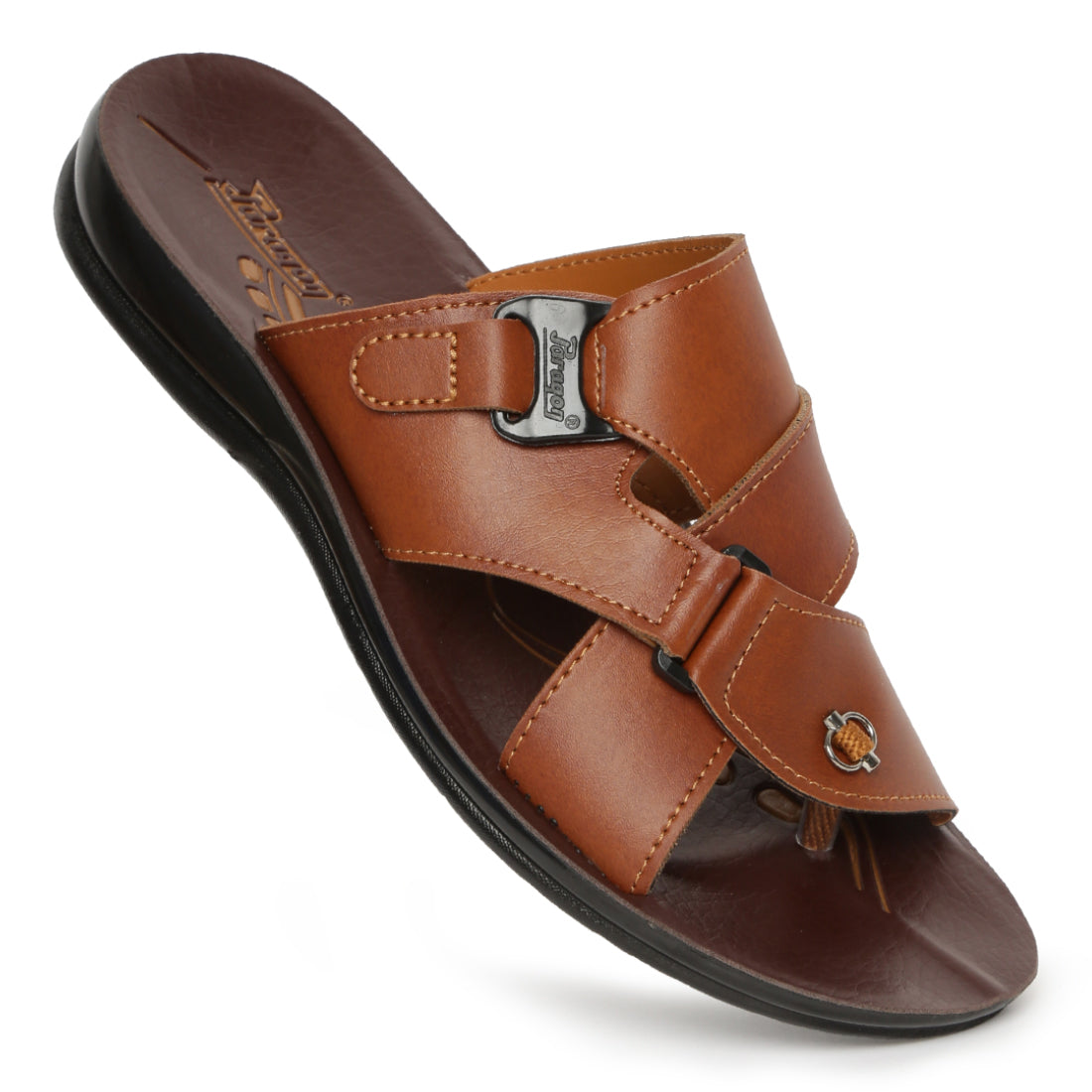 Paragon Vertex Casual Sandals for Men | Tan Office Wear Sandals for Everyday Use