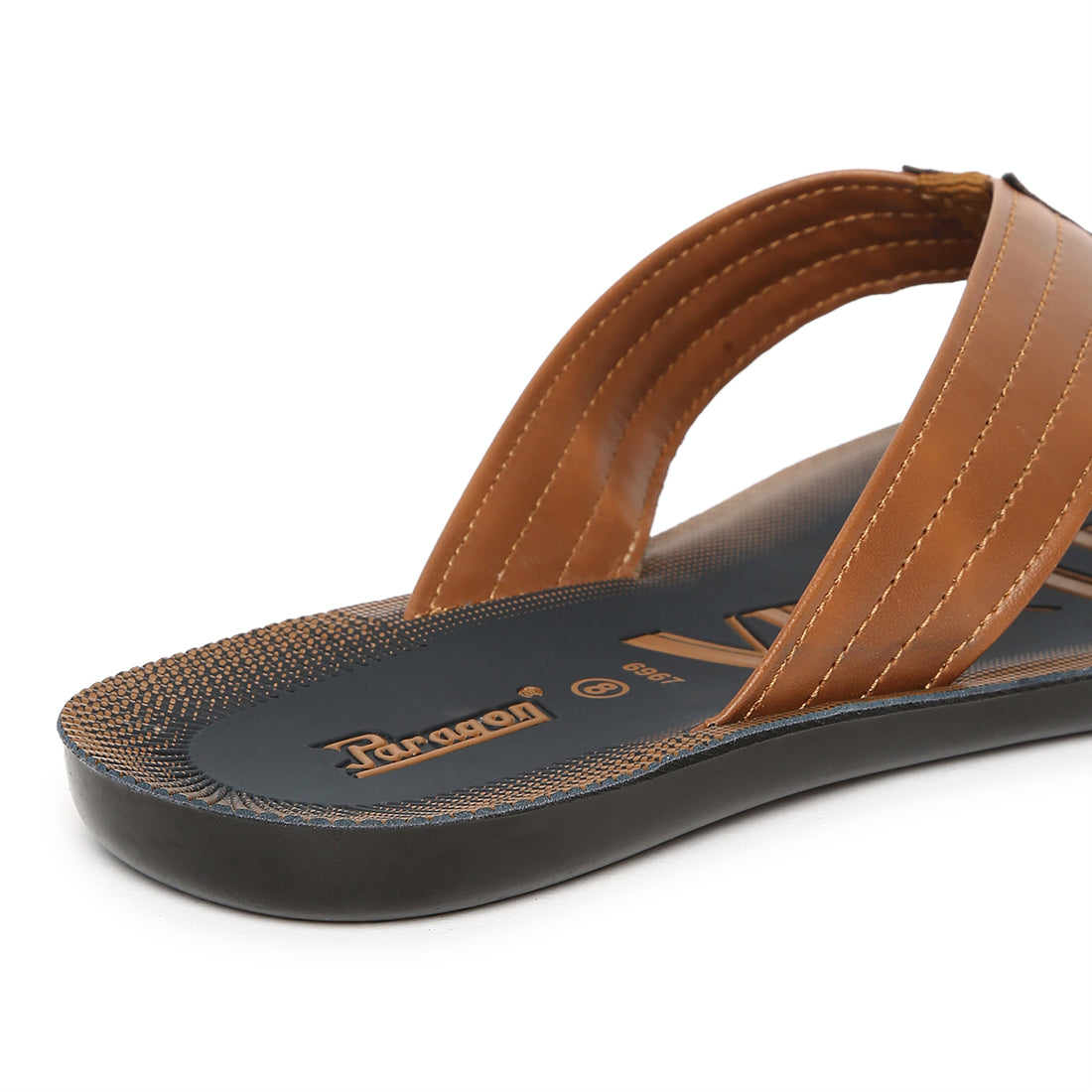 Paragon Vertex Casual Slippers for Men | Tan Daily Wear Slippers