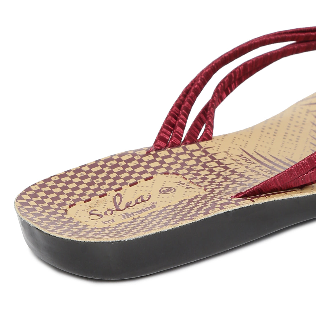 Women&#39;s Maroon Fabric  Rexine Sandals (PU7074L_MAR)