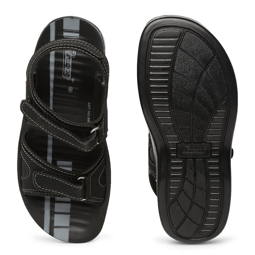 Kids Black P-Toes Sandals