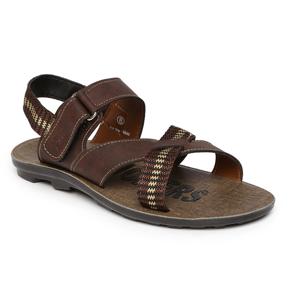 Men&#39;s Brown Slickers Sandals