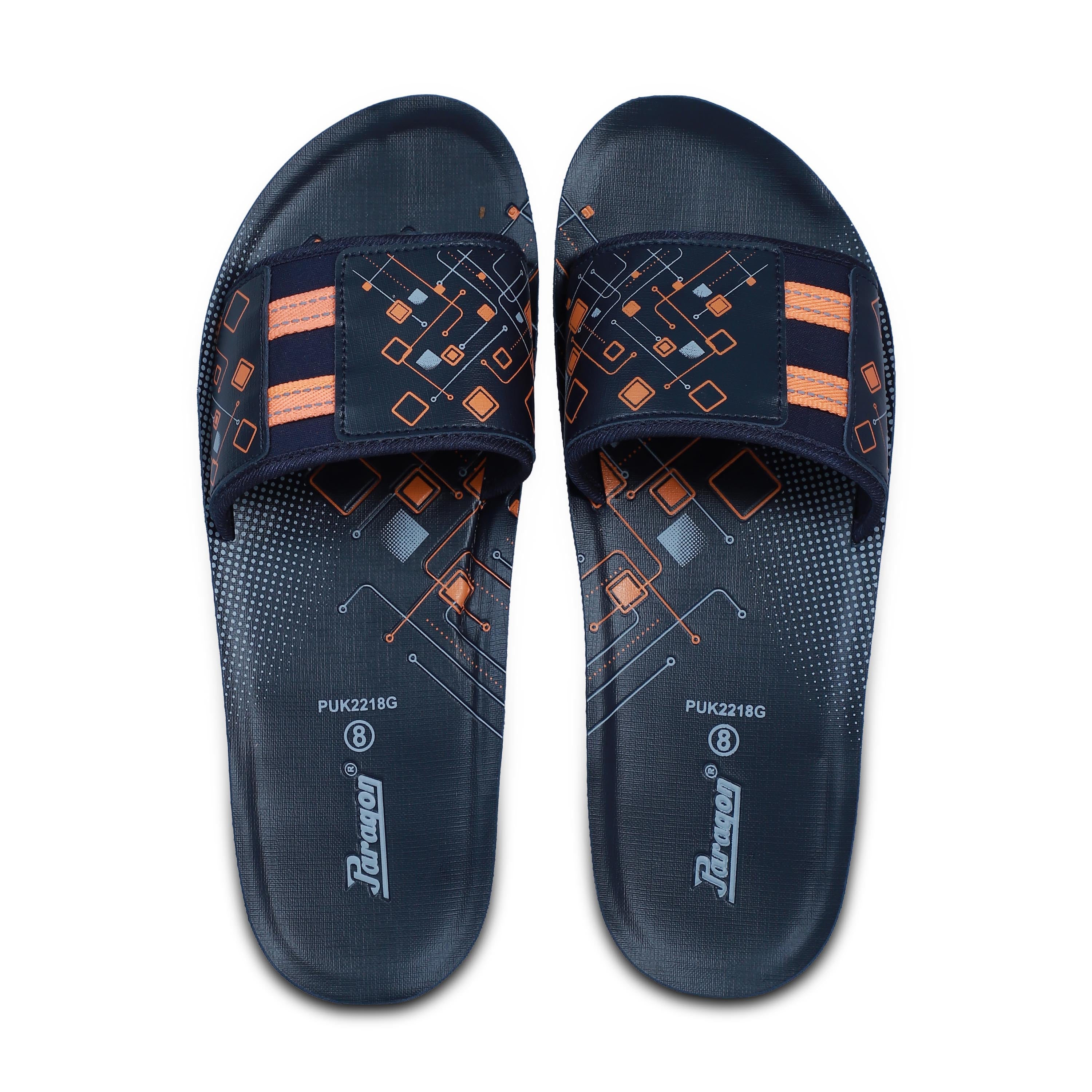 Paragon  PUK2218G Men Casual Sliders | Stylish Trendy Lightweight Slides | Casual &amp; Comfortable Slippers | For Everyday Use