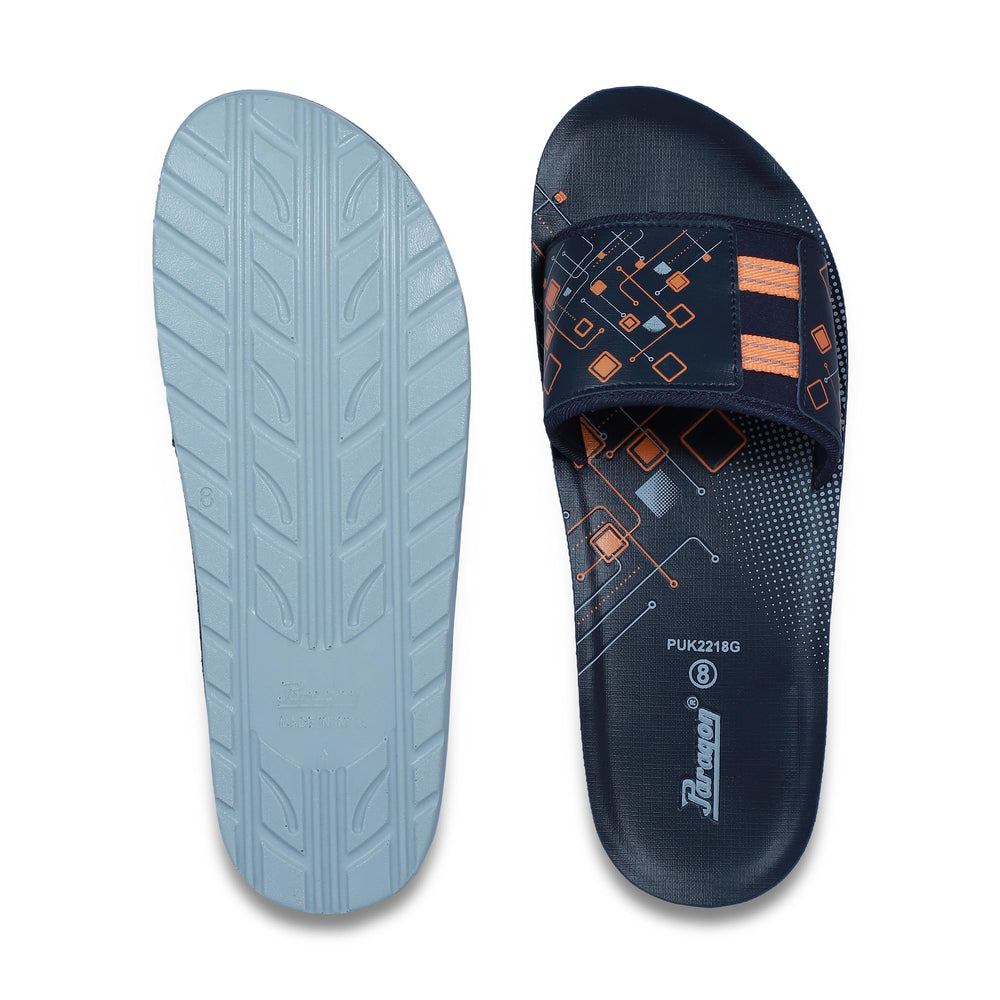 Paragon  PUK2218G Men Casual Sliders | Stylish Trendy Lightweight Slides | Casual &amp; Comfortable Slippers | For Everyday Use