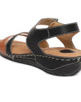 Women's Solea Plus Black-Tan Casual Sandal