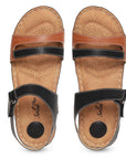 Women's Solea Plus Black-Tan Casual Sandal