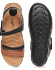 Women's Solea Plus Black-Tan Casual Sandal