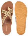 Women's Beige Stimulus Flip Flops